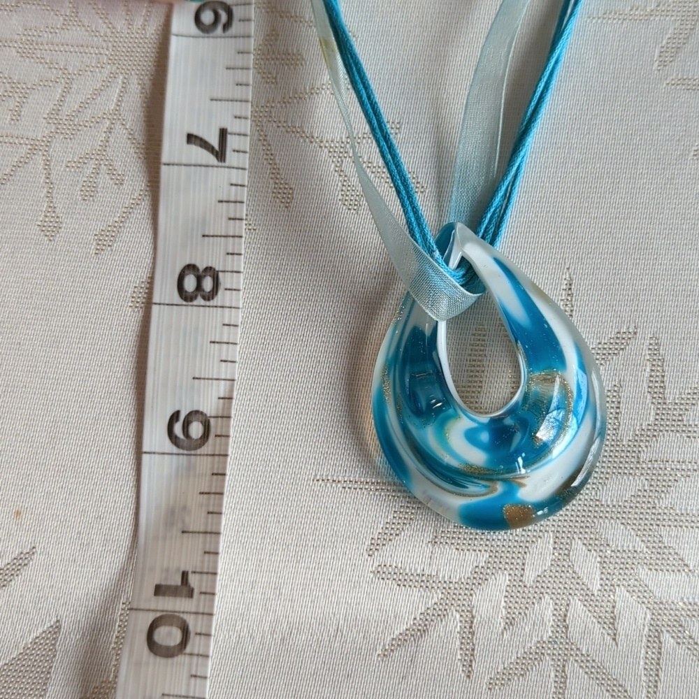 Glass Teardrop Necklace - Picture 5 of 6
